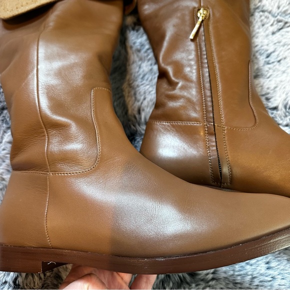 SOLD! Retail$1,185 MAX MARA Brigg Fold-over Leather Brown Boots. Sz:EU39/US8.5 - Picture 10 of 16